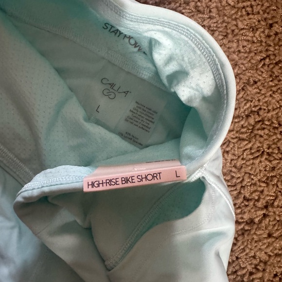 CALIA by Carrie Underwood Women's Pastel Blue Bike Shorts - Picture 3 of 3